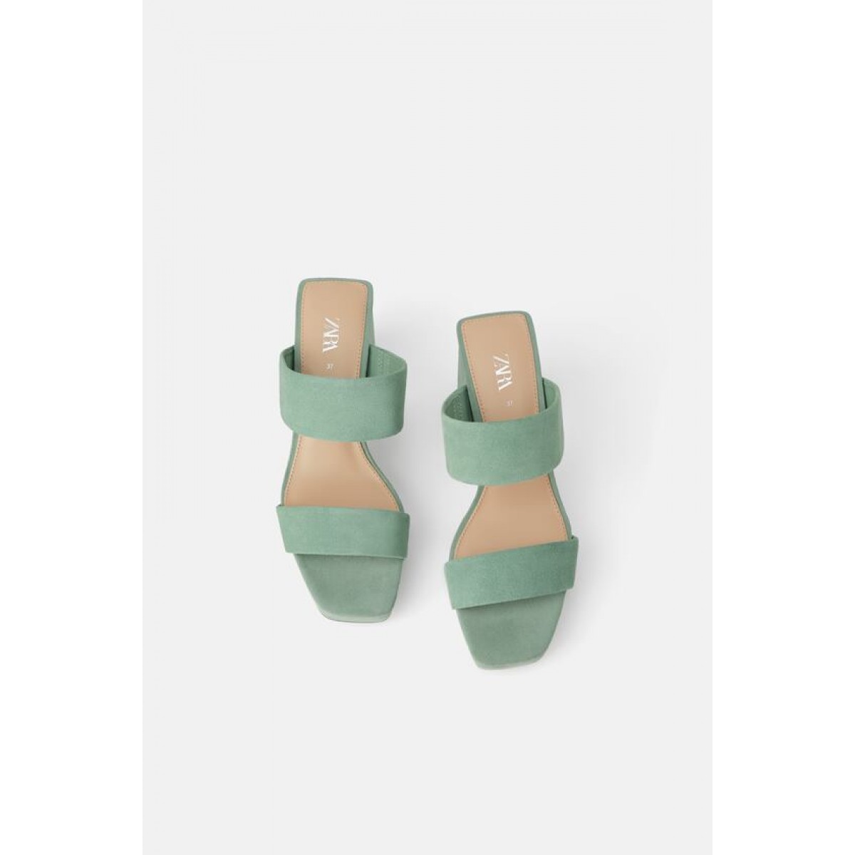 Zara Leather platform high heeled sandals