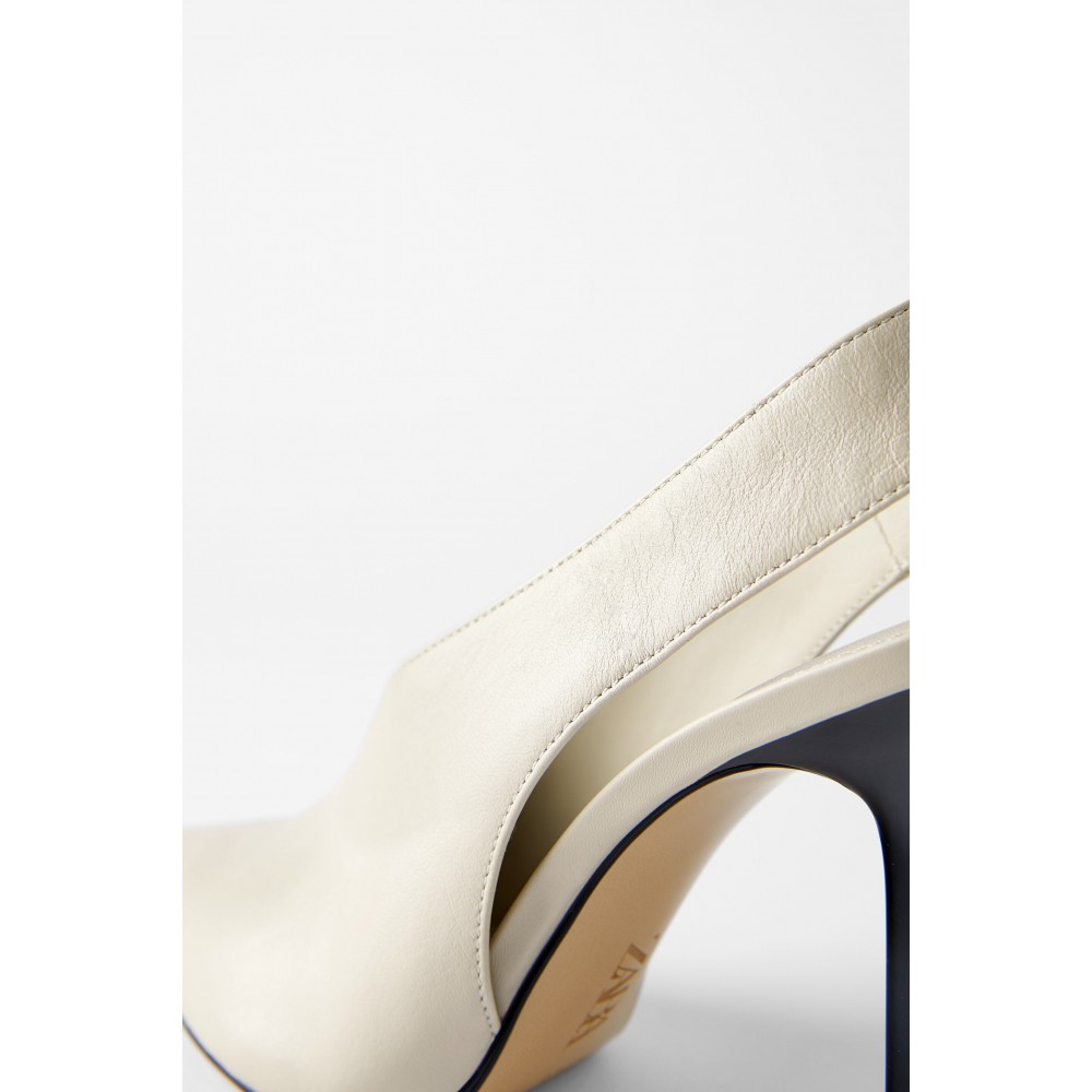 Zara Leather Backless High Heel Shoes