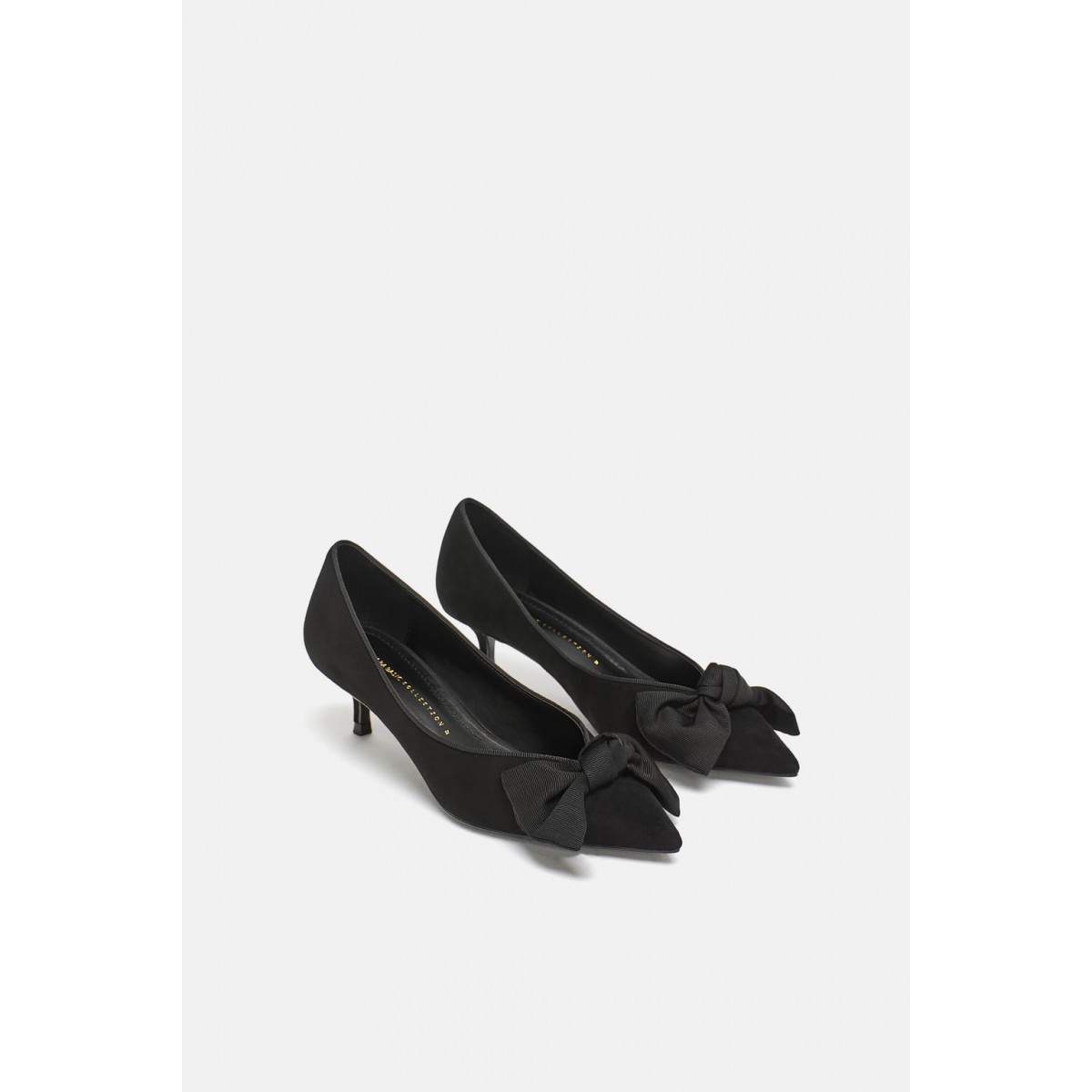 Zara Mid Heel Shoes With Bow
