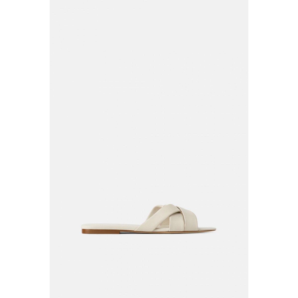Zara Flat Leather Sandals With Criss-Cross Straps