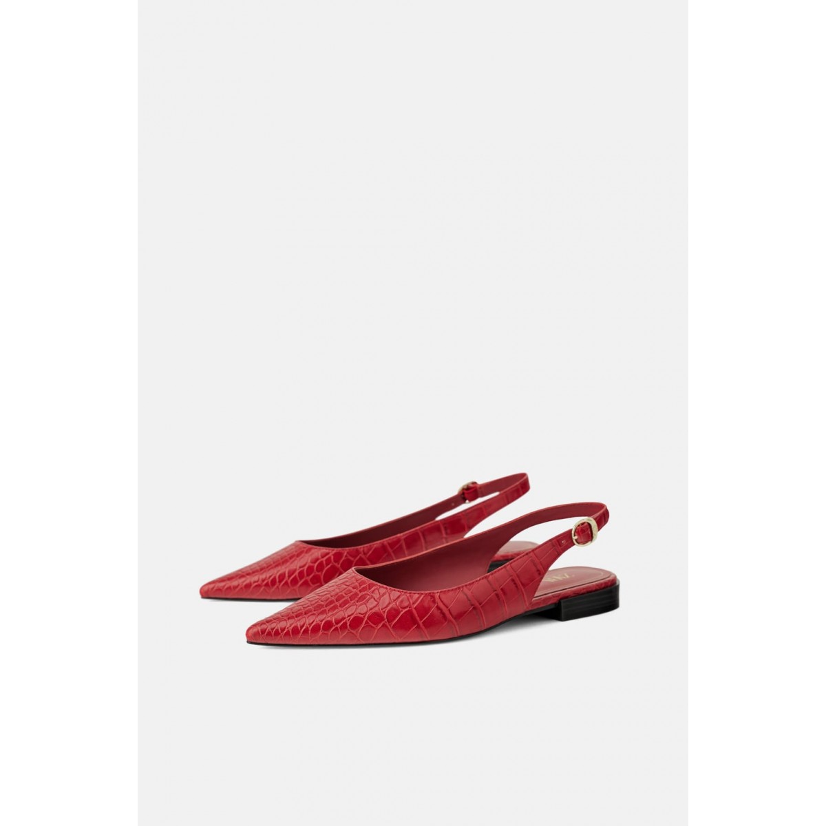 Zara Animal Print Slingback Flat Shoes