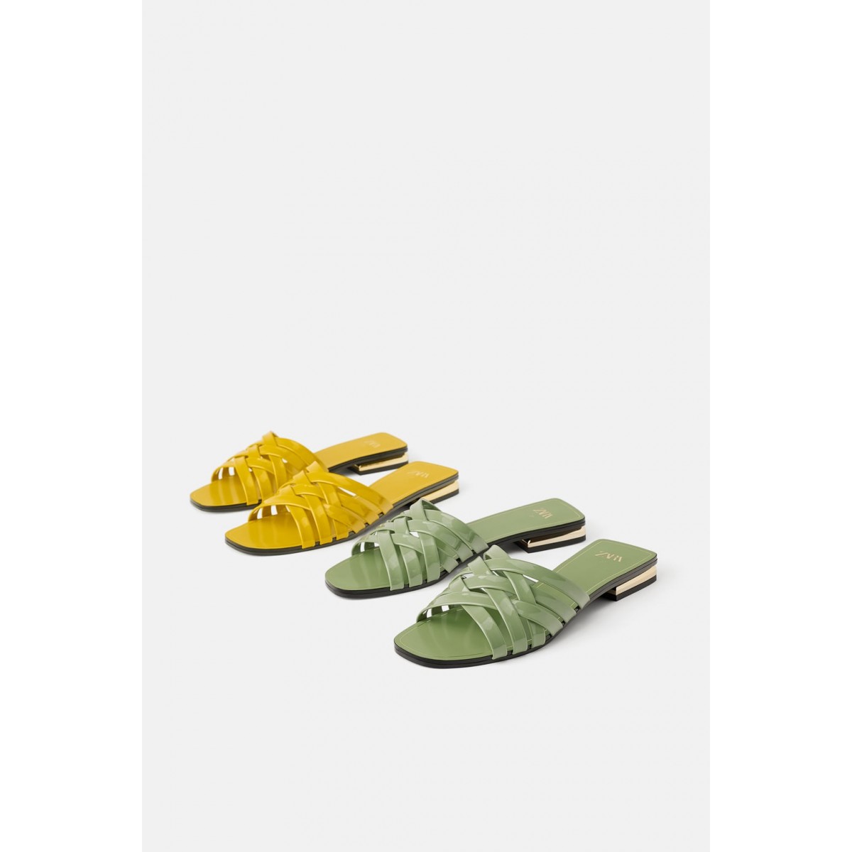 Zara Glossy sandals (Yellow)