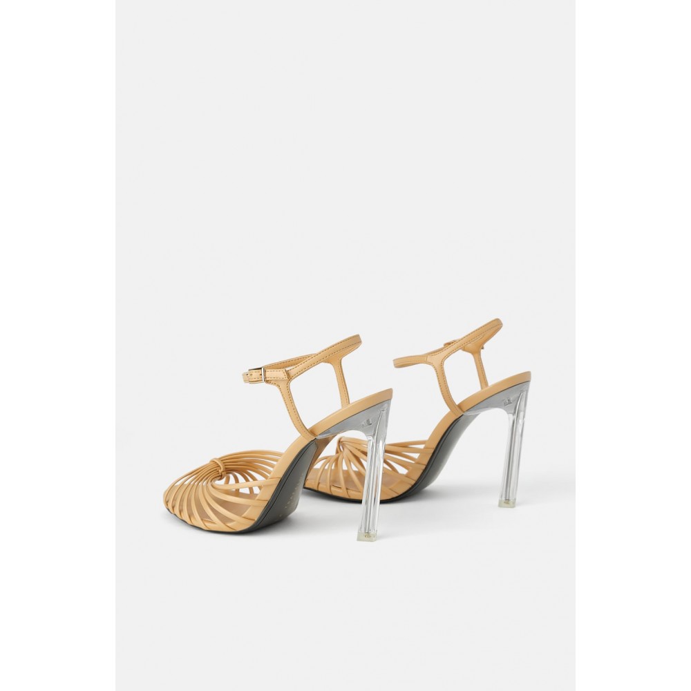 Zara High-Heel Sandals With Methacrylate Heels