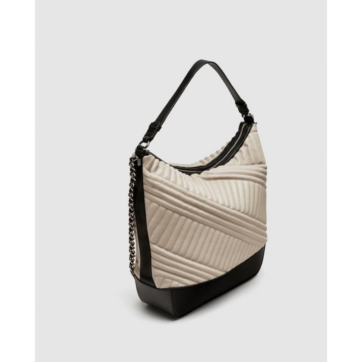 Zara Quilted Bucket Bag With Chain Detail
