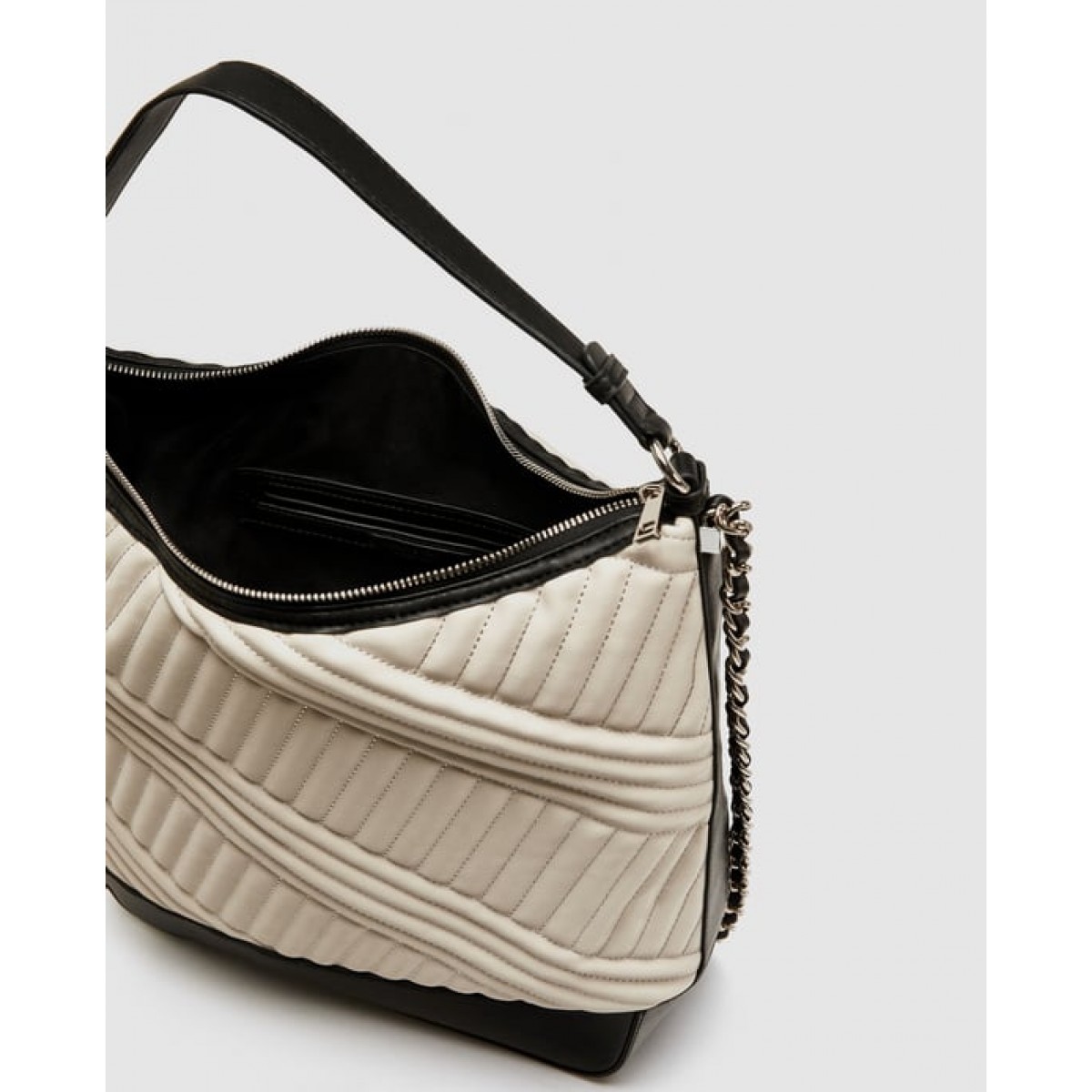 Zara Quilted Bucket Bag With Chain Detail