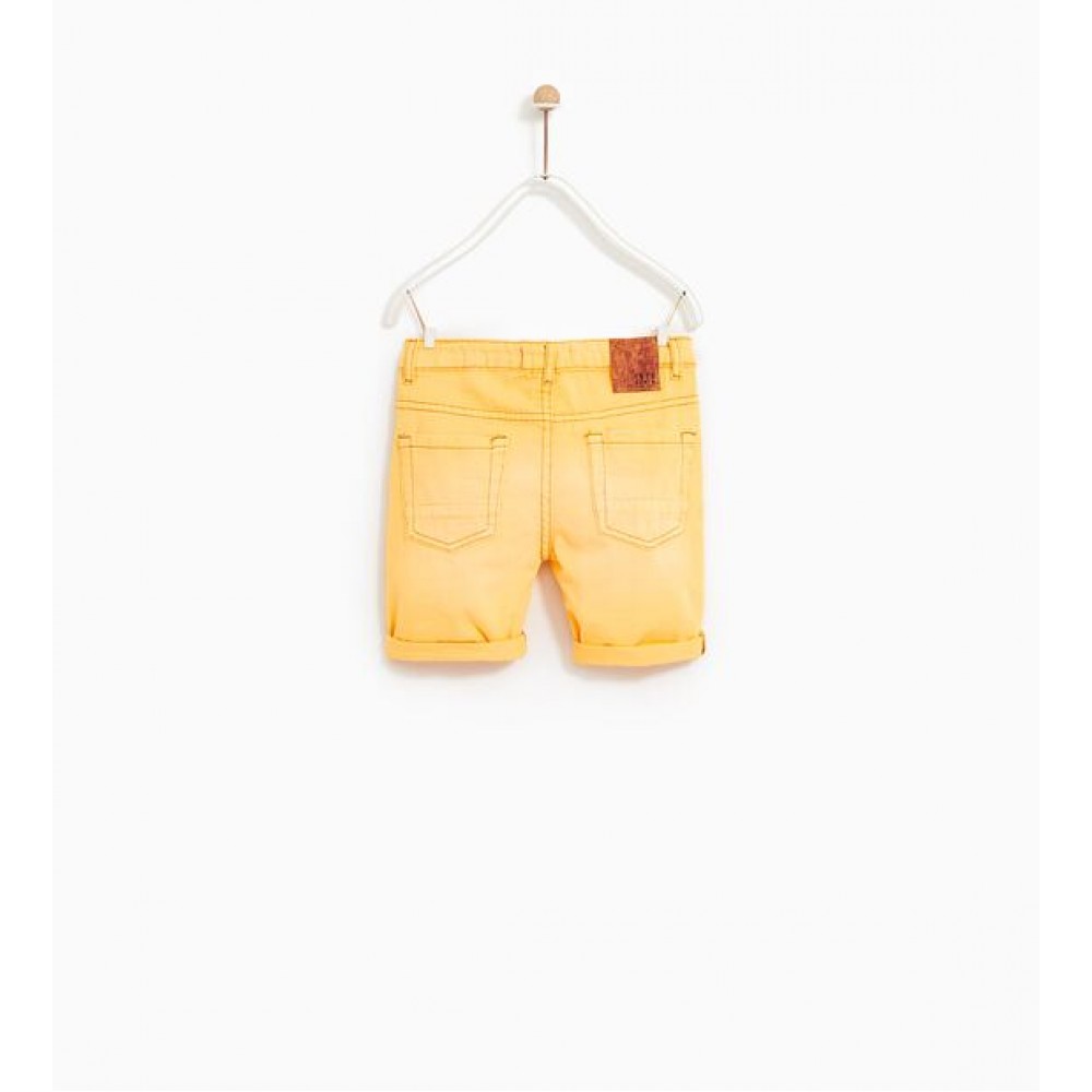 Zara Twill Denim Bermuda Shorts