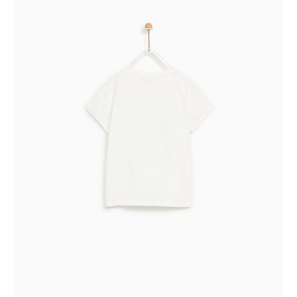 Zara Printed T-Shirt With Appliques