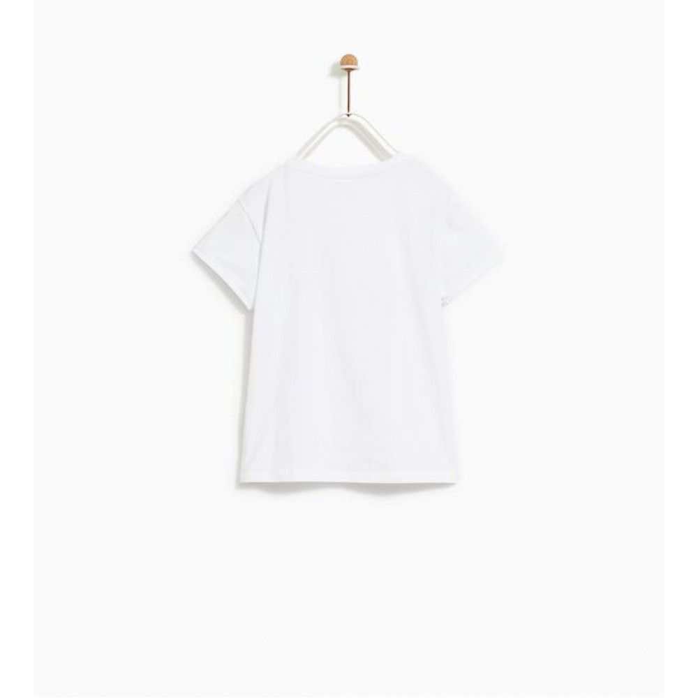 Zara T-Shirt With Reversible Sequin Applique-T-Shirts