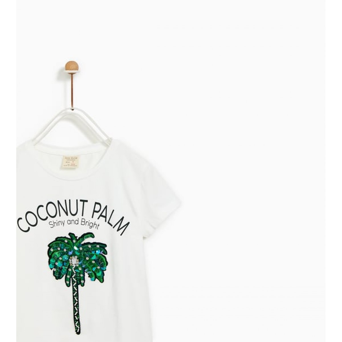Zara Coconut Palm T-Shirt With Appliques-T-Shirts