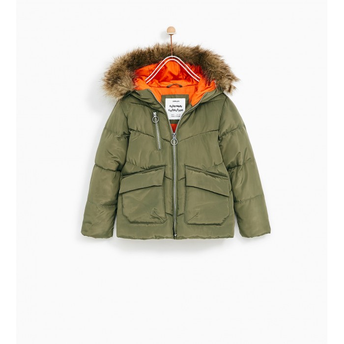 Zara Puffer Jacket With Hood