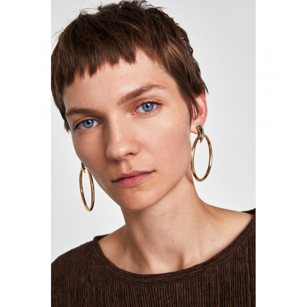 Zara Hoop Earrings With Contrasting Detail