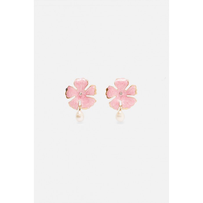 Zara Flower Earrings With Pearl Detail