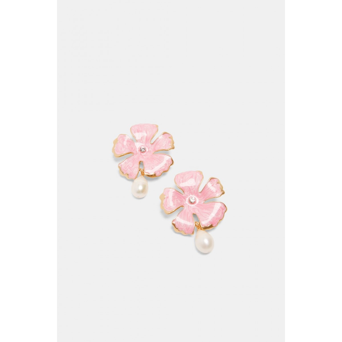 Zara Flower Earrings With Pearl Detail
