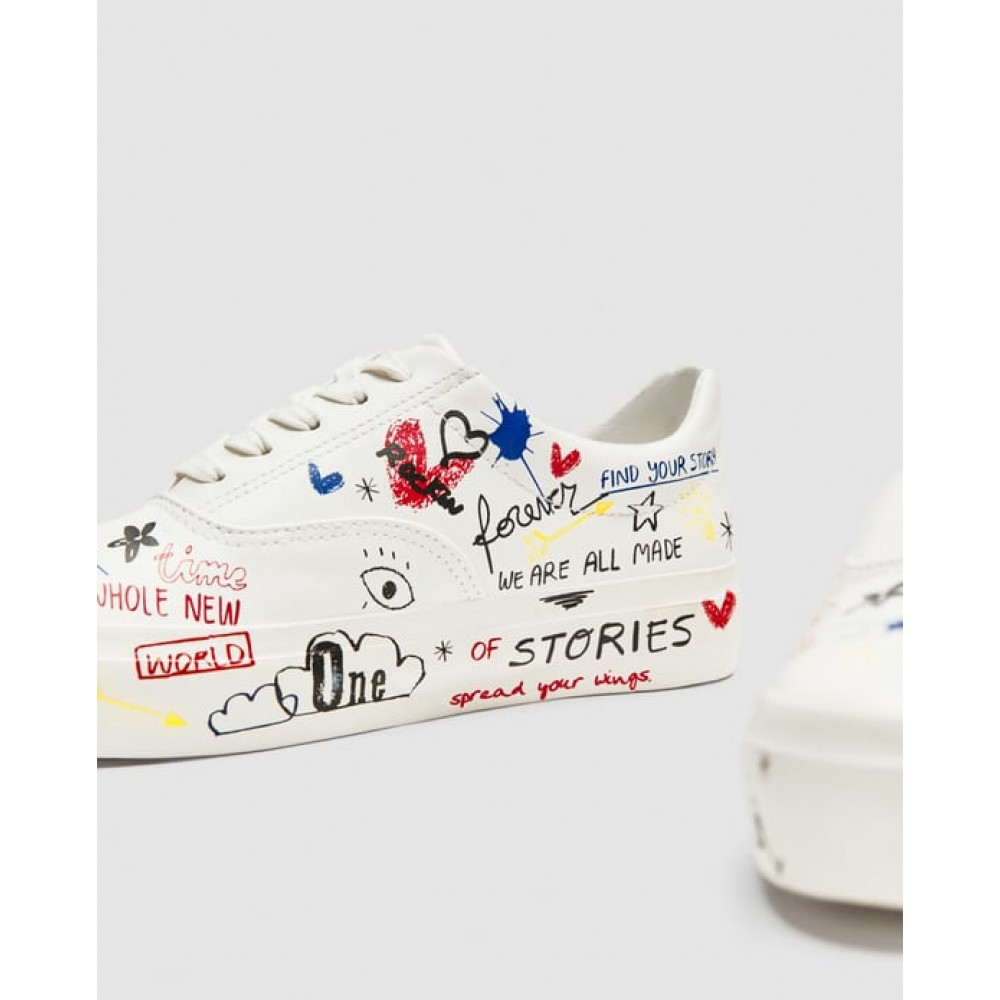 Zara Graffiti Plimsolls