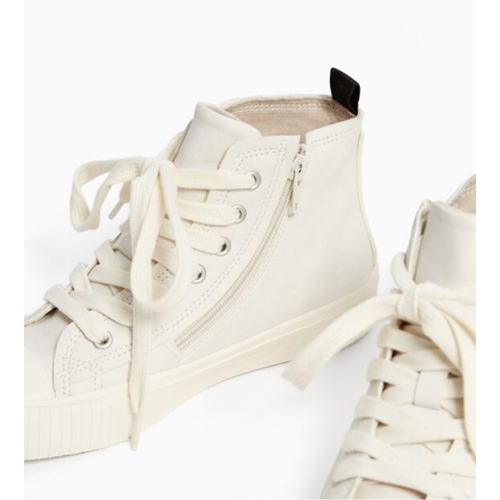 Zara High Top Sneakers With Flowers Detail