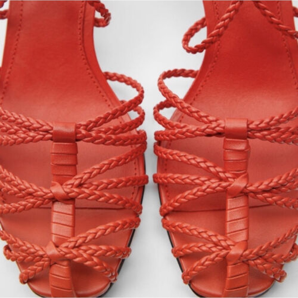 Zara Red Heeled Sandal 