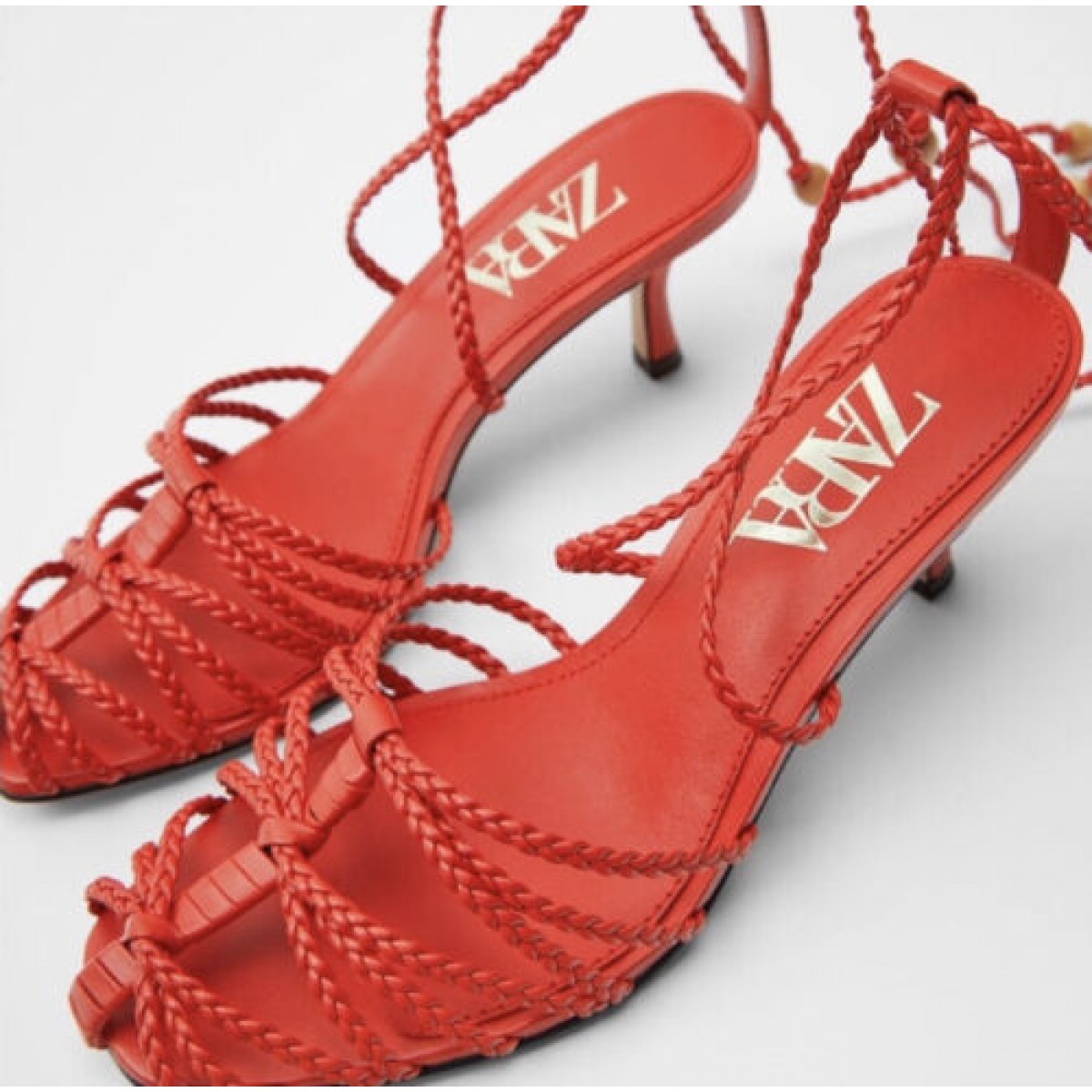 Zara Red Heeled Sandal 