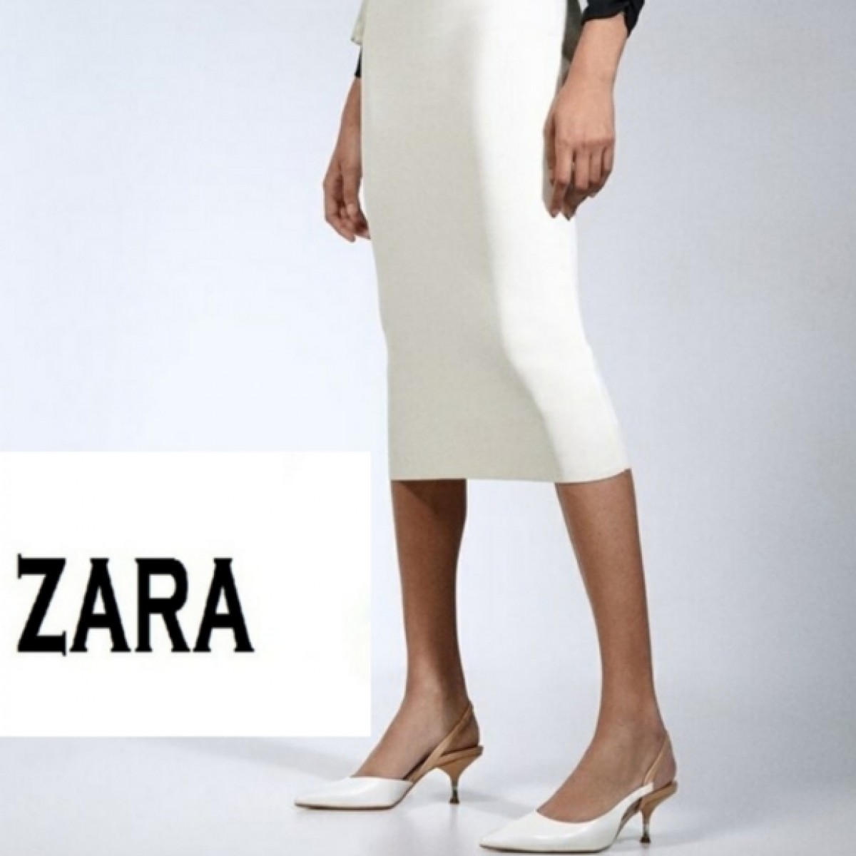 ZARA metal trim slingback heels