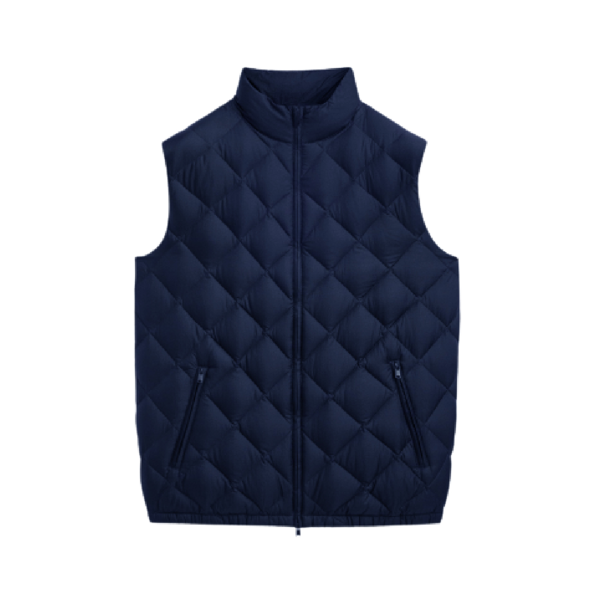 Quilted Stand Collar Vest with Pockets Jacket