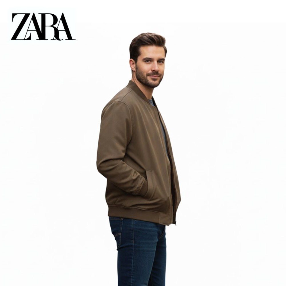 Zara Men Technical bomber jacket Green