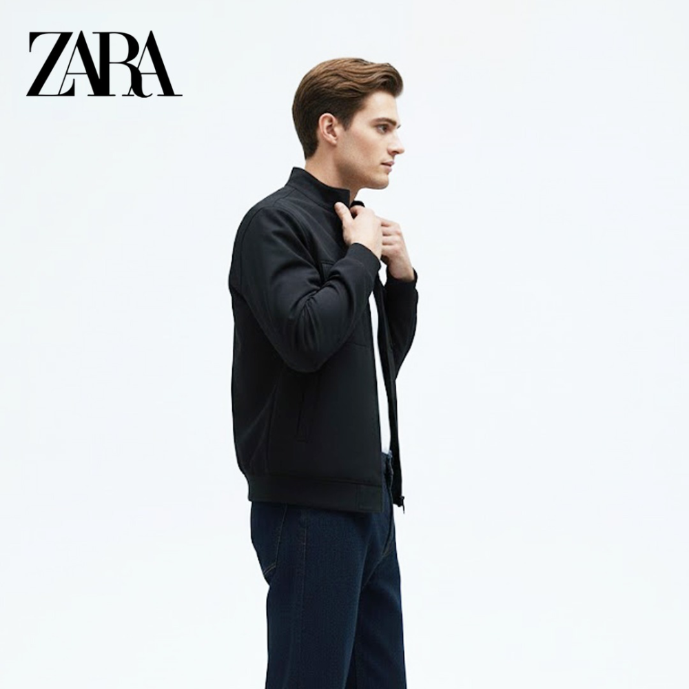 Zara Men Technical Bomber Jacket Black