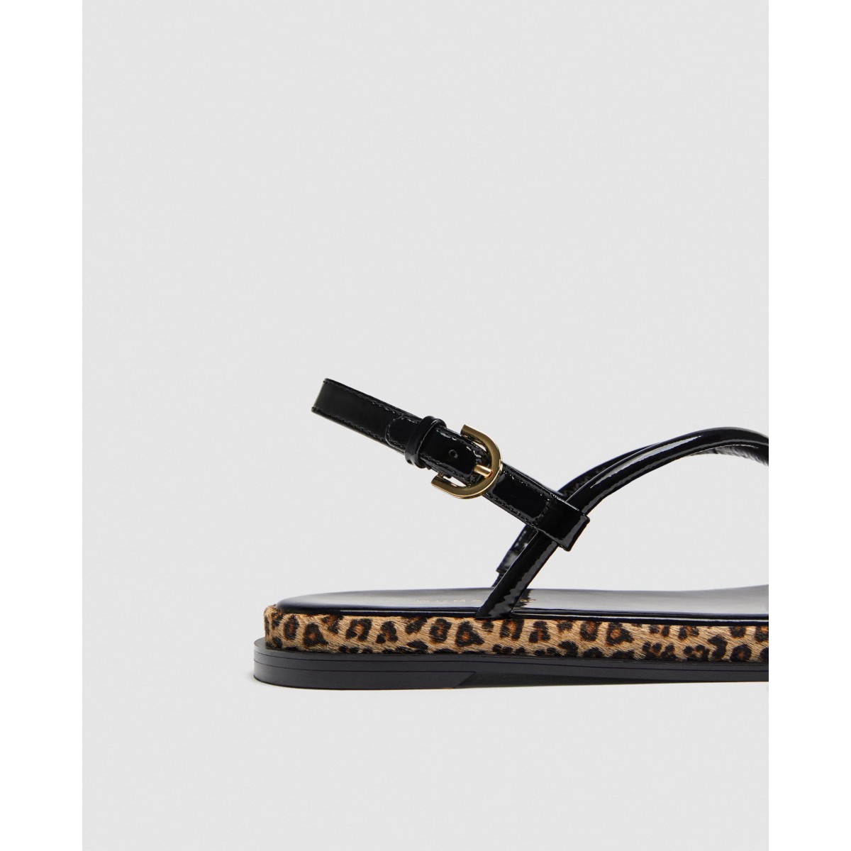 Zara Strappy Sandals With Leopard Print Detail