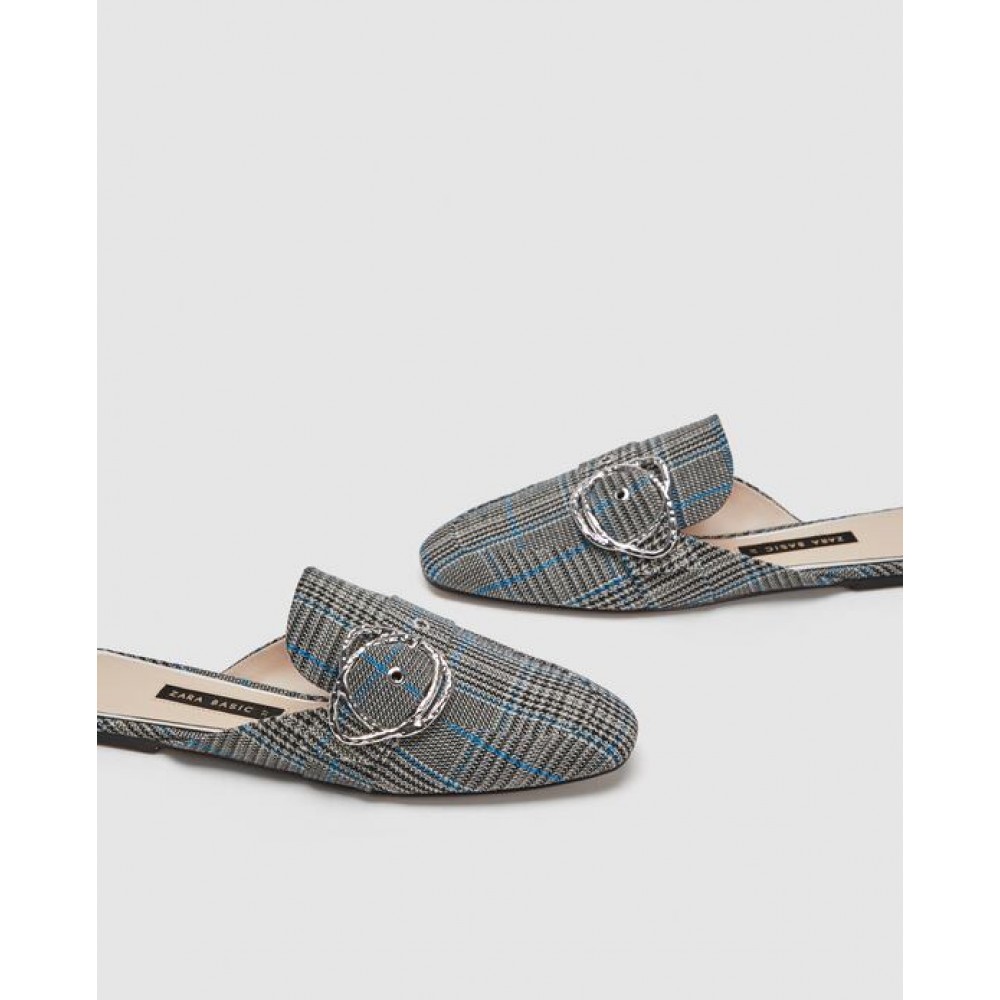 Zara Fabric Mules With Buckle